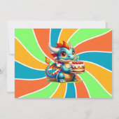 Invitation Fête d'anniversaire du garçon à thème Dragon (Dos)