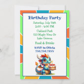 Invitation Fête d'anniversaire du garçon à thème Dragon (Dos)