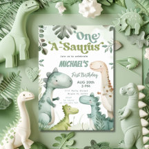 Fête d'anniversaire du garçon Dinosaur One-A-Sauru