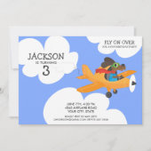 Invitation Fête d'anniversaire du garçon mignon d'avion de (Devant)