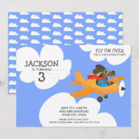 Fête d'anniversaire du garçon mignon d'avion de