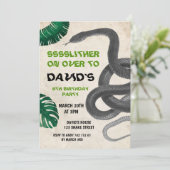 Invitation Fête d'anniversaire du Garçon Reptile de serpent (Debout devant)