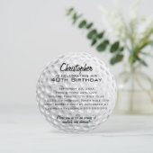 Invitation Fête d'anniversaire du Golf Ball (Debout devant)