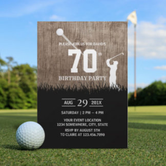 Invitation Fête d'anniversaire du golf rustique