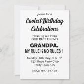 Invitation Fête d'anniversaire du grand-père cool (Devant)