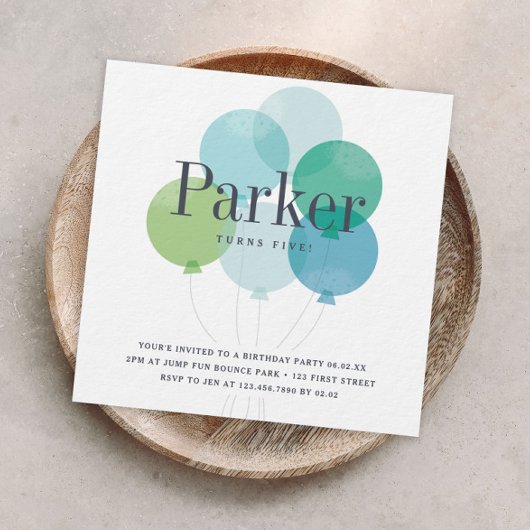 Invitation Fête d'anniversaire du groupe de ballon moderne