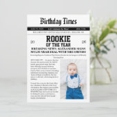 Invitation Fête d'anniversaire du journal Baseball 1 an (Debout devant)