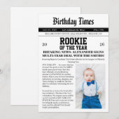 Invitation Fête d'anniversaire du journal Baseball 1 an (Devant / Derrière)