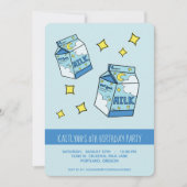 Invitation Fête d'anniversaire du Lait bleu céleste (Devant)