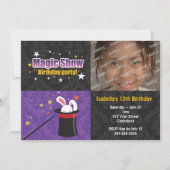 Invitation Fête d'anniversaire du lapin du magicien (Devant)