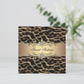 Invitation Fête d'anniversaire du Leopard Sweet sixteen (Debout devant)