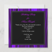 Invitation Fête d'anniversaire du léopard violet glamour (Dos)