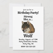Invitation Fête d'anniversaire du Loup Gris (Devant)