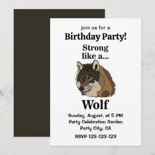 Invitation Fête d'anniversaire du Loup Gris