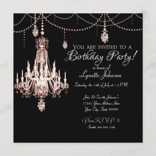 Invitation Fête d'anniversaire du lustre français en cristal