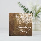 Invitation Fête d'anniversaire du lustre vintage (Debout devant)