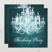 Invitation Fête d'anniversaire du lustre vintage (Devant / Derrière)
