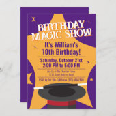 Invitation Fête d'anniversaire du Magicien - Presto ! (Devant / Derrière)