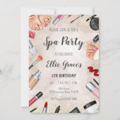 Invitation Fête d'anniversaire du maquillage Spa (Devant)
