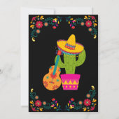 Invitation Fête d'anniversaire du Mexique noir, pas de sieste (Dos)