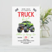 Invitation Fête d'anniversaire du Monster Truck Enfants Moder (Debout devant)