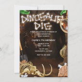 Invitation Fête d'anniversaire du mystère de la grotte des os (Devant)