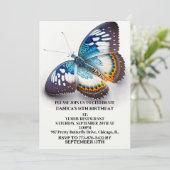 Invitation Fête d'anniversaire du papillon super créatif (Debout devant)