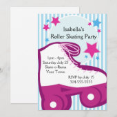 Invitation Fête d'anniversaire du patin à roulettes (Devant / Derrière)