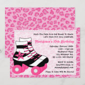 Invitation Fête d'anniversaire du patinage (Devant / Derrière)