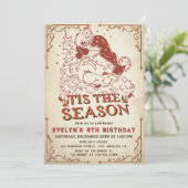 Invitation Fête d'anniversaire du Père Noël Vintage (Debout devant)