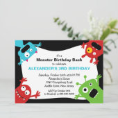 Invitation Fête d'anniversaire du petit monstre de CUB (Debout devant)