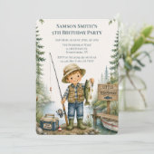 Invitation Fête d'anniversaire du petit pêcheur (Debout devant)