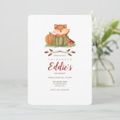 Invitation Fête d'anniversaire du petit renard de Fall (Debout devant)