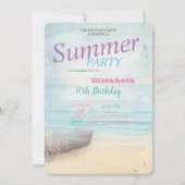 Invitation Fête d'anniversaire du phare de bateau d'été (Devant)