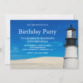 Invitation Fête d'anniversaire du phare de la plage de sable  (Devant)