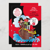 Invitation Fête d'anniversaire du Pirate (Devant / Derrière)