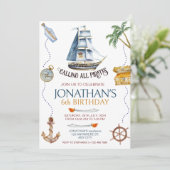 Invitation Fête d'anniversaire du Pirate (Debout devant)