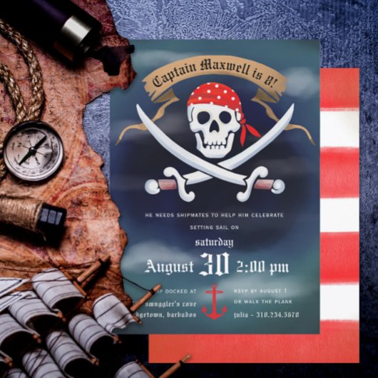 Invitation Fête d'anniversaire du Pirate