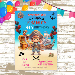 Invitation Fête d'anniversaire du Pirate