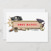 Invitation Fête d'anniversaire du Pirate (Dos)