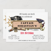 Invitation Fête d'anniversaire du Pirate (Devant / Derrière)