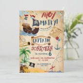 Invitation Fête d'anniversaire du Pirate (Debout devant)