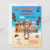 Invitation Fête d'anniversaire du Pirate (Devant)
