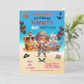 Invitation Fête d'anniversaire du Pirate (Debout devant)