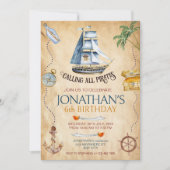 Invitation Fête d'anniversaire du Pirate (Devant)