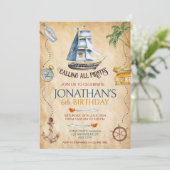 Invitation Fête d'anniversaire du Pirate (Debout devant)