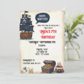 Invitation Fête d'anniversaire du pirate d'Ahoy Matey (Debout devant)