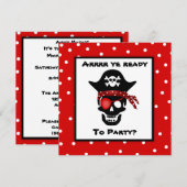 Invitation Fête d'anniversaire du Pirate Polka Dot Pirate du  (Devant / Derrière)