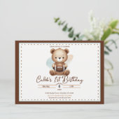 Invitation Fête d'anniversaire du premier anniversaire de foo (Debout devant)