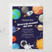 Invitation Fête d'anniversaire du premier astronaute spatial (Devant)
